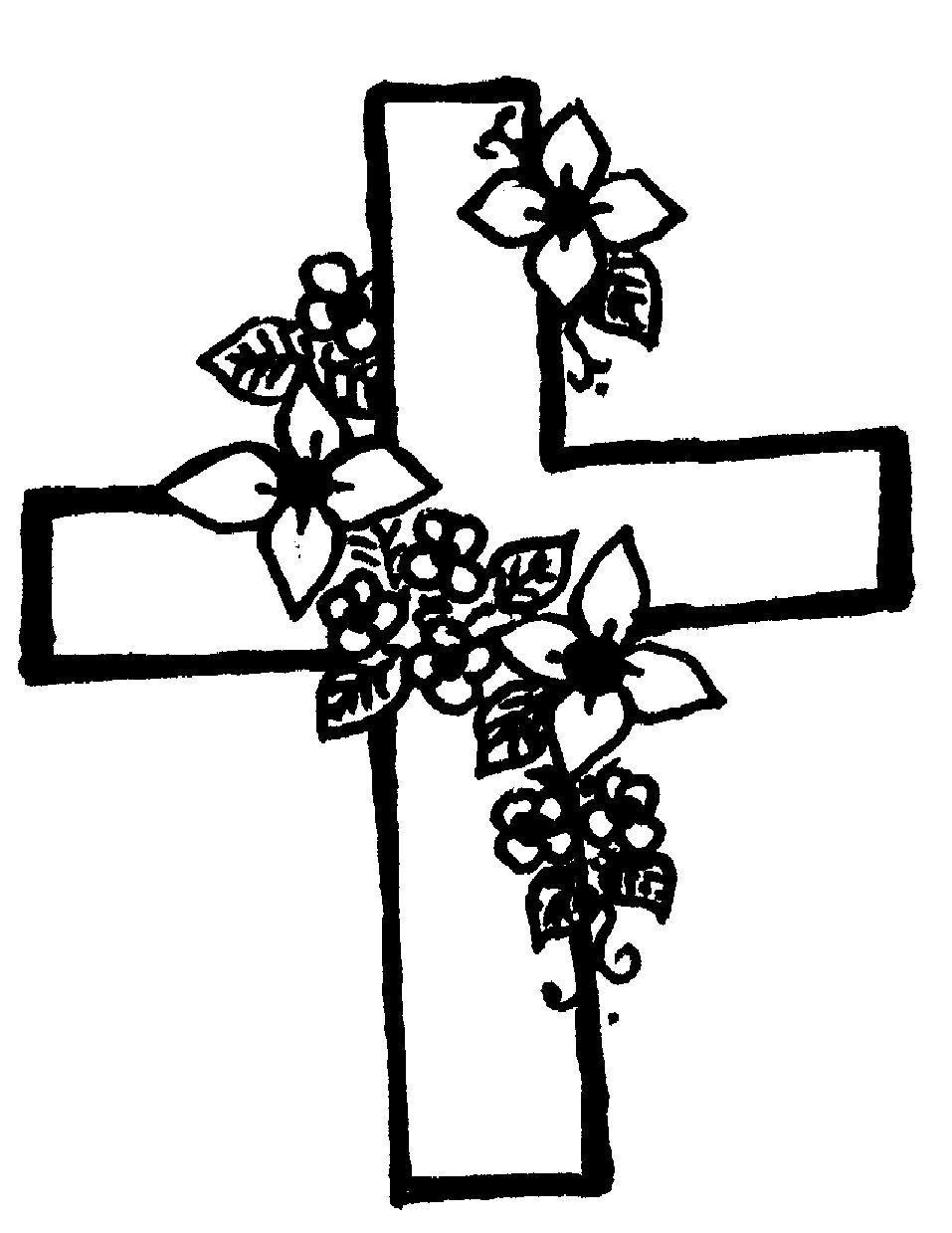 free clip art cross with flowers - photo #44